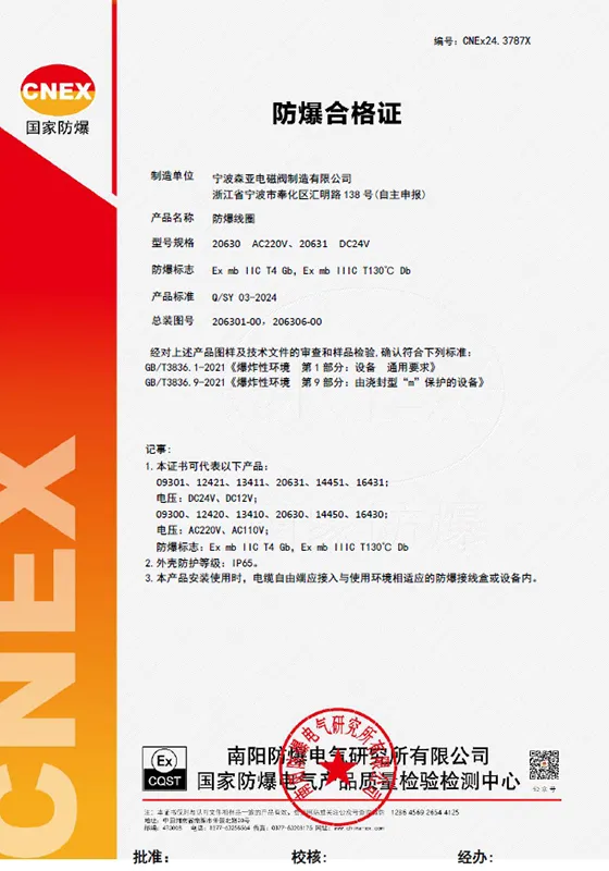 Explosion Proof Certification