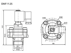 Cast Aluminum Pulse Jet 2/2-Way Solenoid Valve, DMF-Y Series