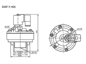 Cast Aluminum Pulse Jet 2/2-Way Solenoid Valve, DMF-Y Series